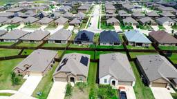 A view of a suburban neighborhood in Texas.