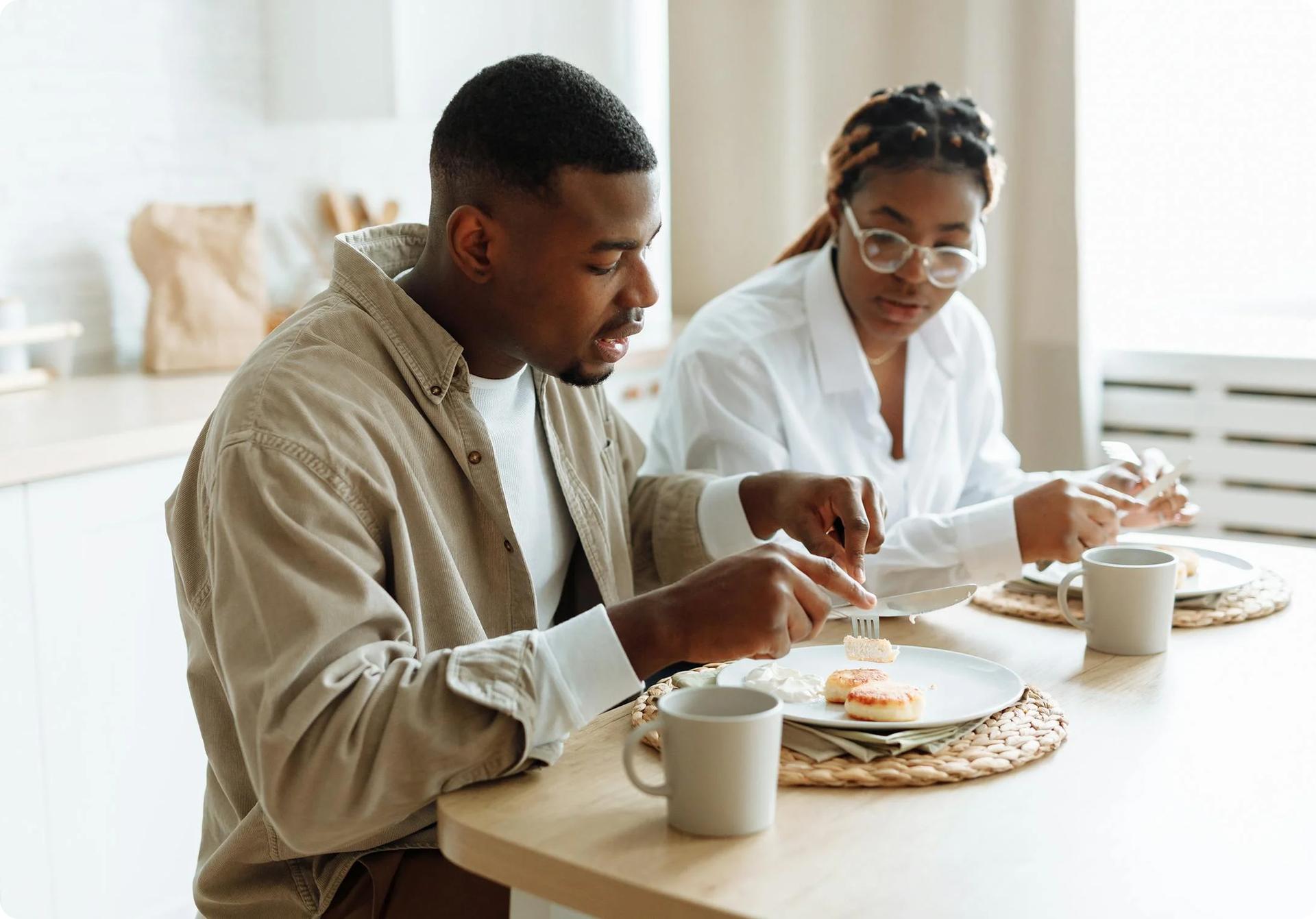 Couple eating