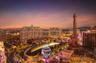 Aerial view of Las Vegas, Nevada hotels and downtown attractions.