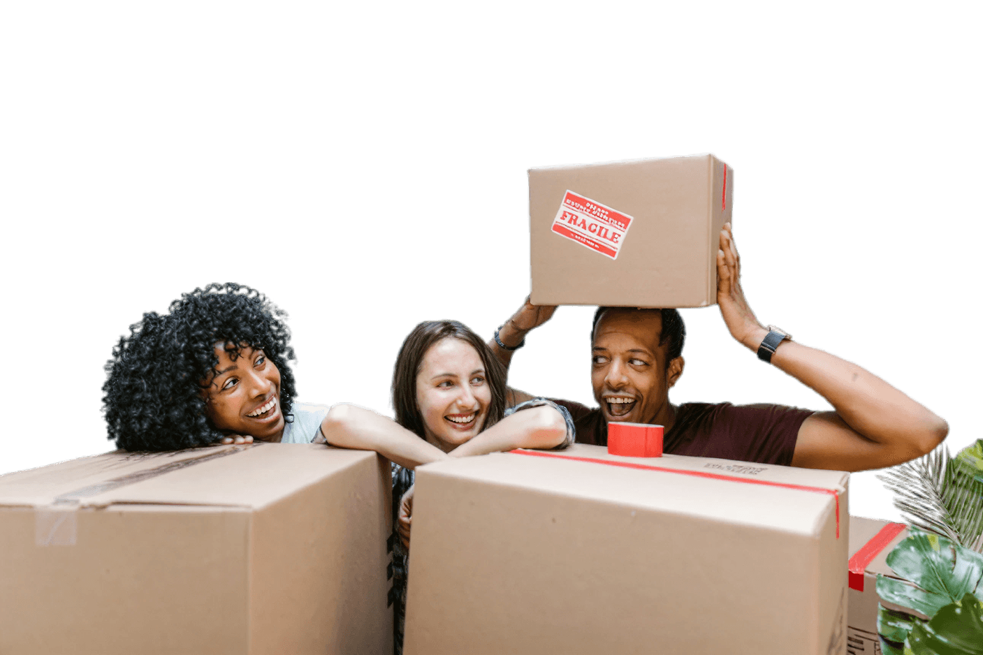 People with boxes