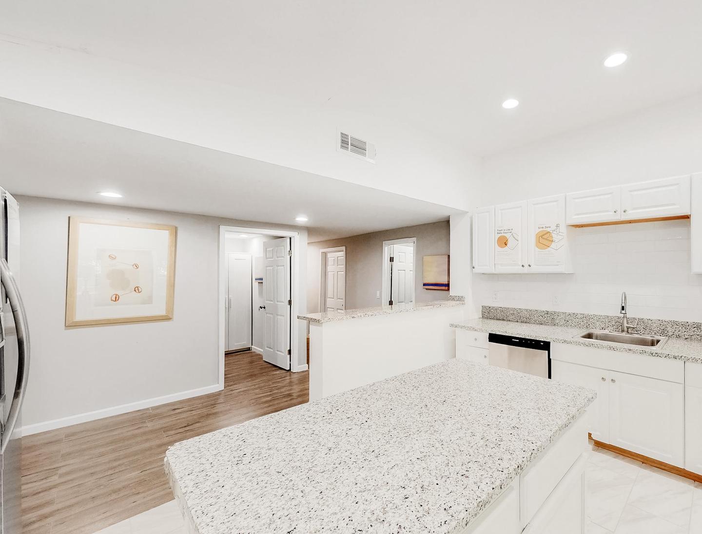 Common spaces including the kitchen
