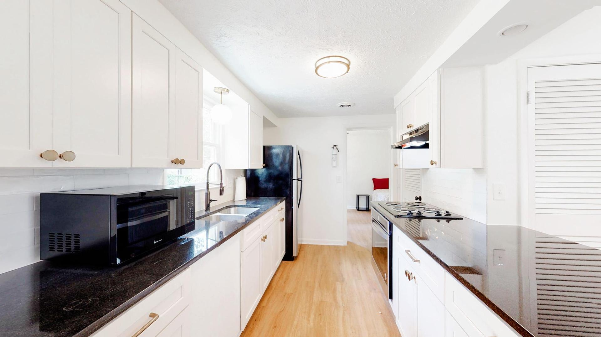 Common spaces including the kitchen