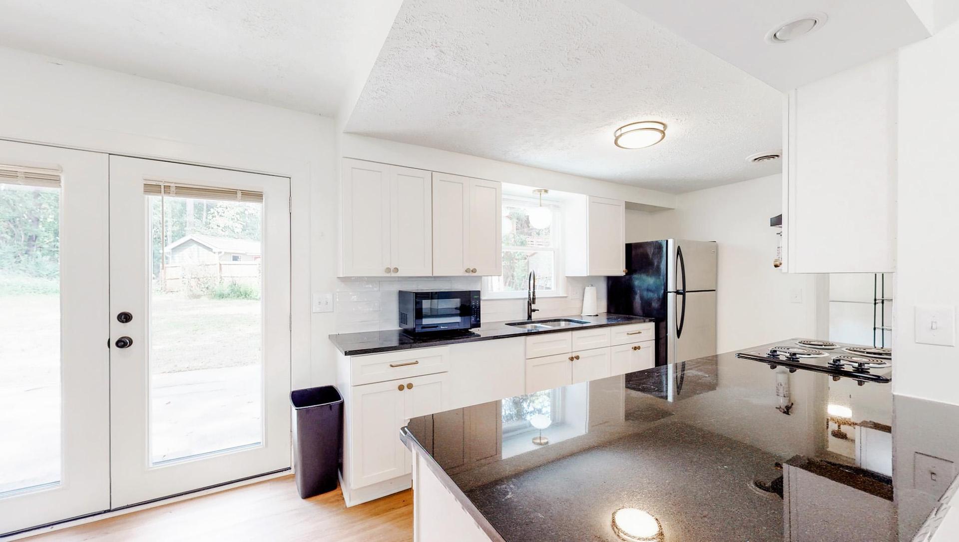 Common spaces including the kitchen