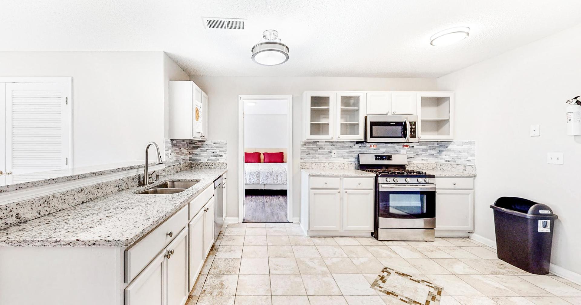Common spaces including the kitchen