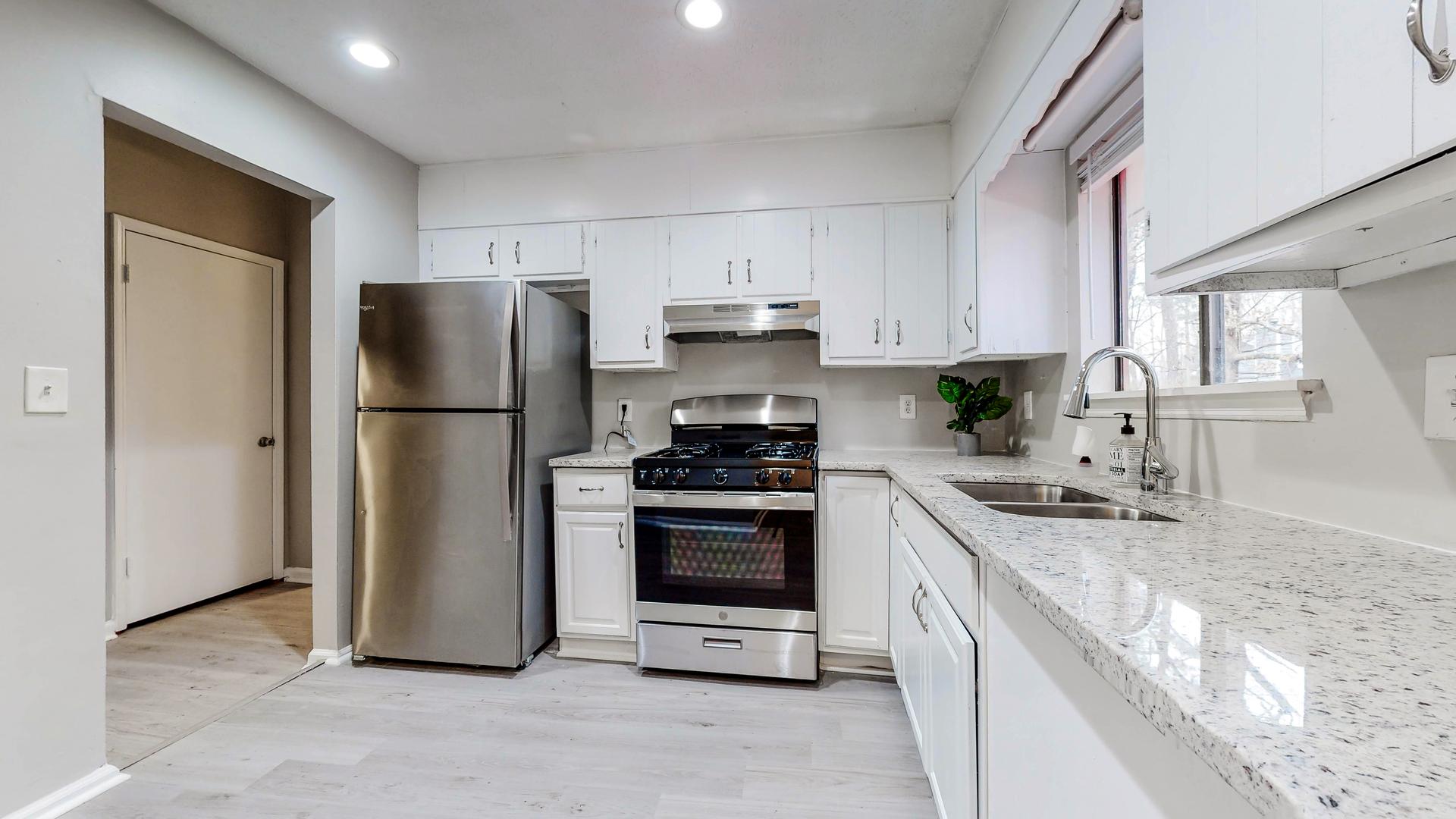 Common spaces including the kitchen