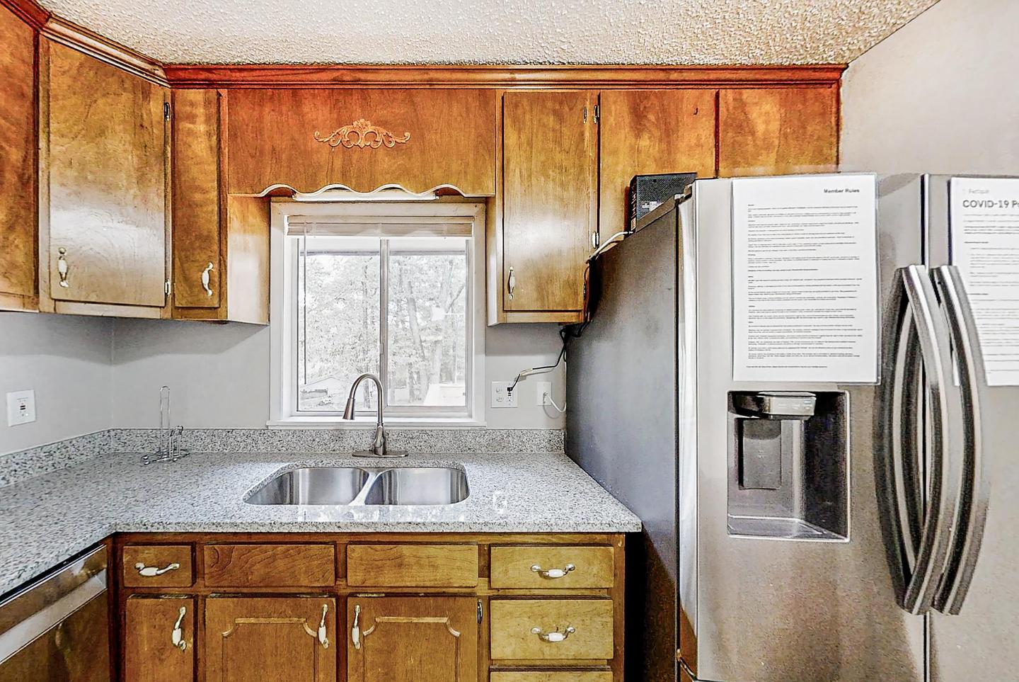 Common spaces including the kitchen