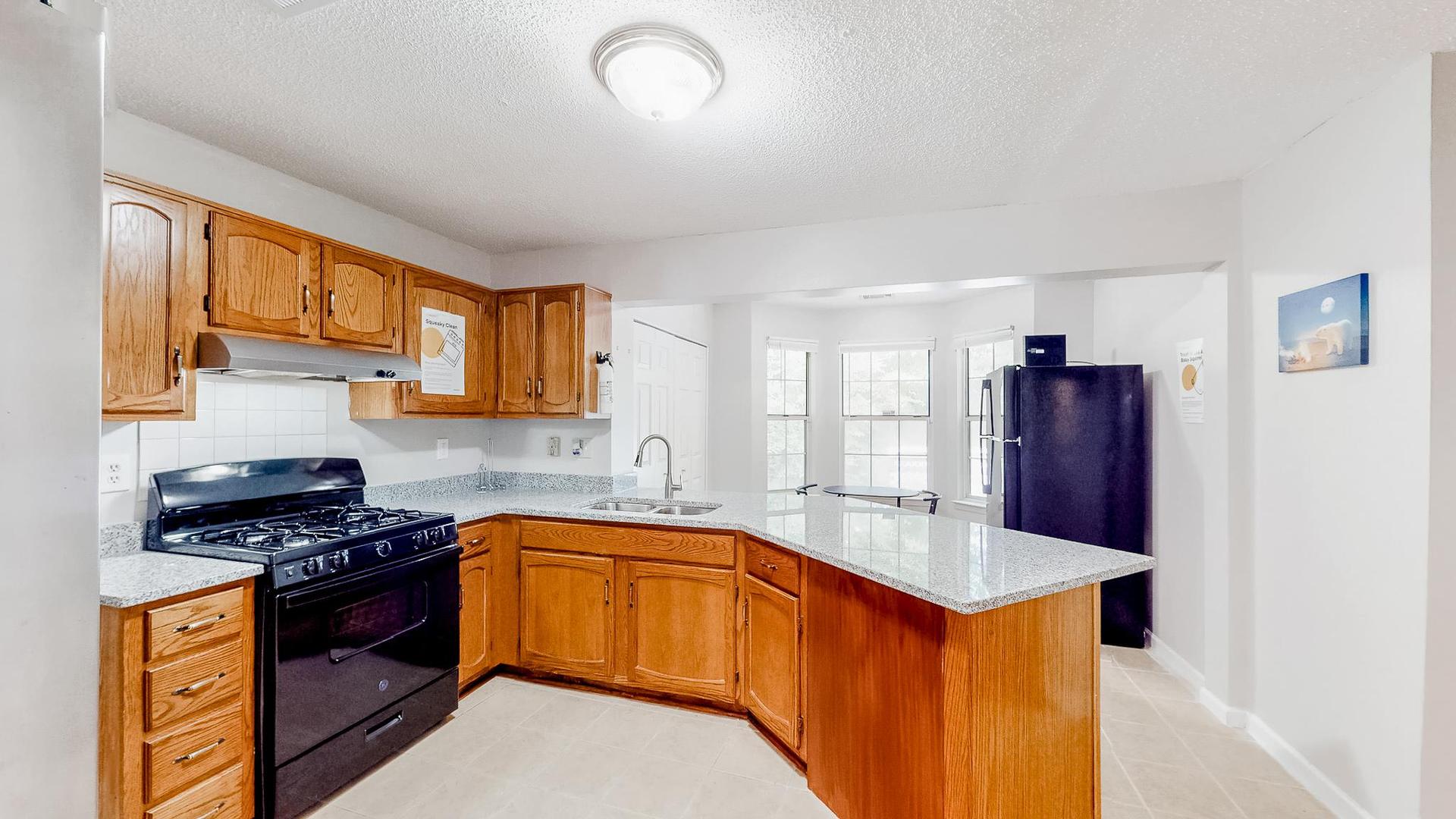 Common spaces including the kitchen