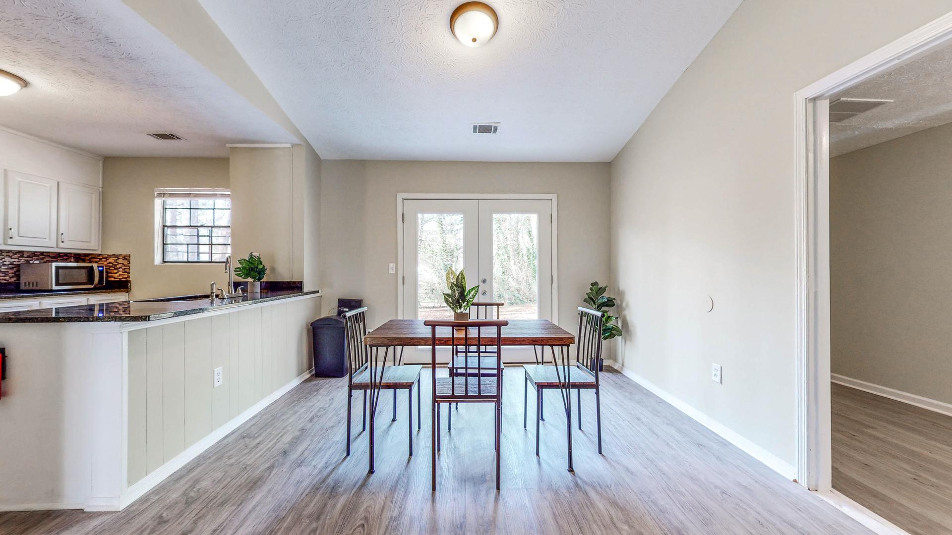 Common spaces including the kitchen