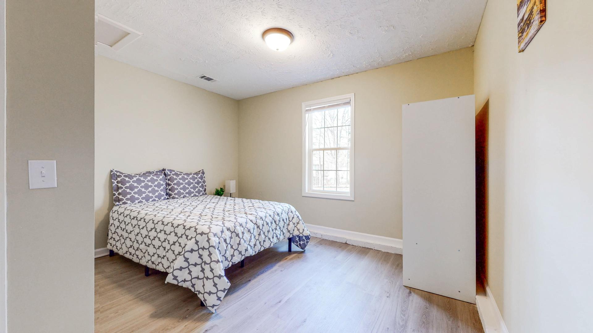 bedroom, detected: bed, window blind
