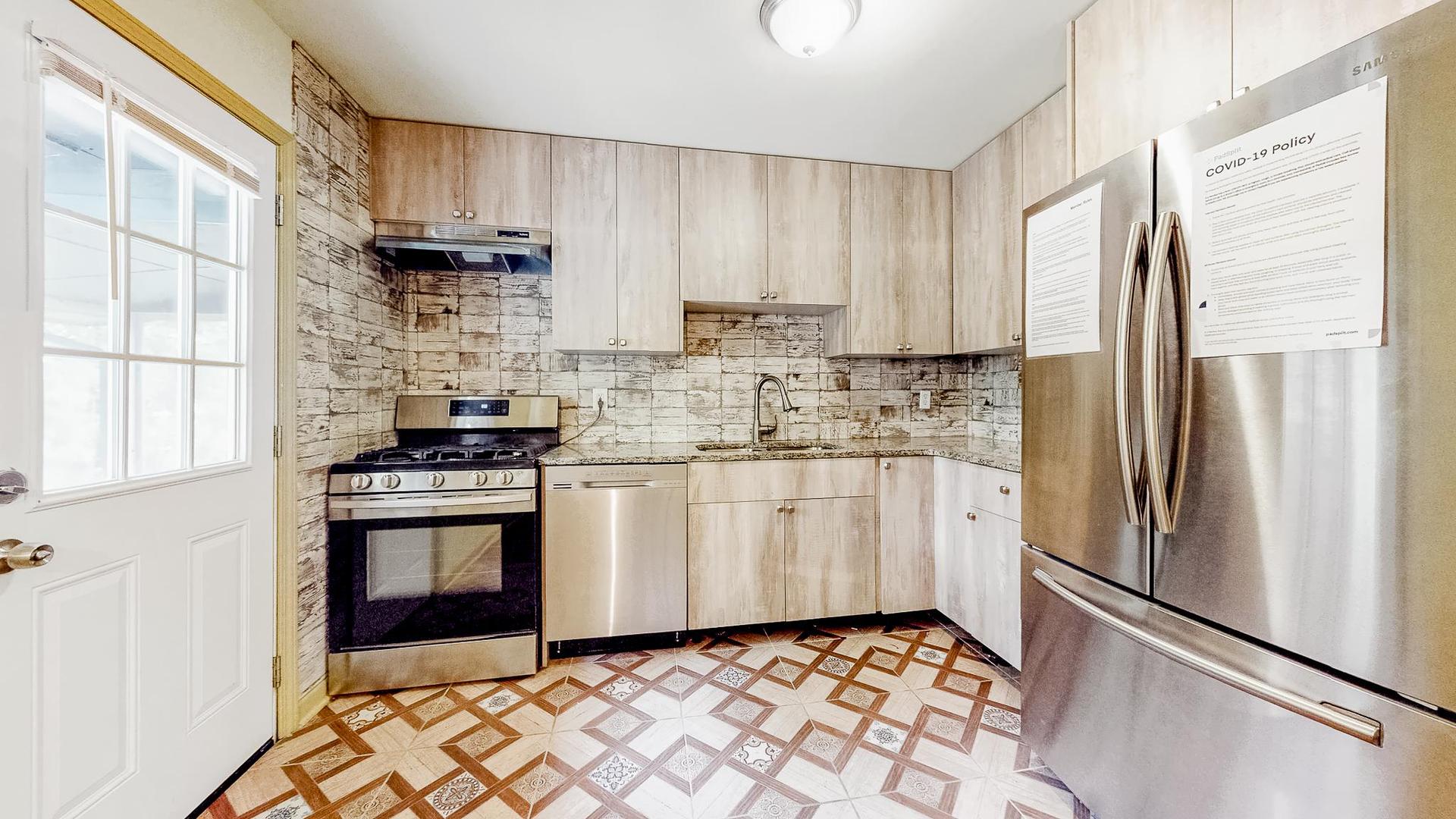 Common spaces including the kitchen