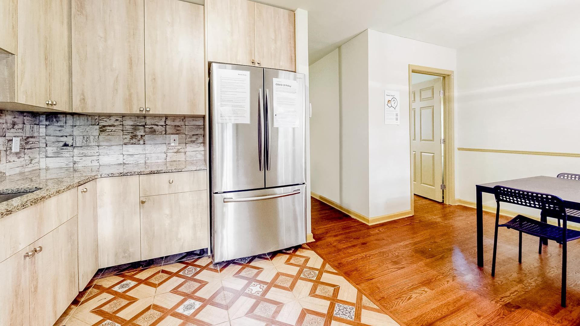 Common spaces including the kitchen