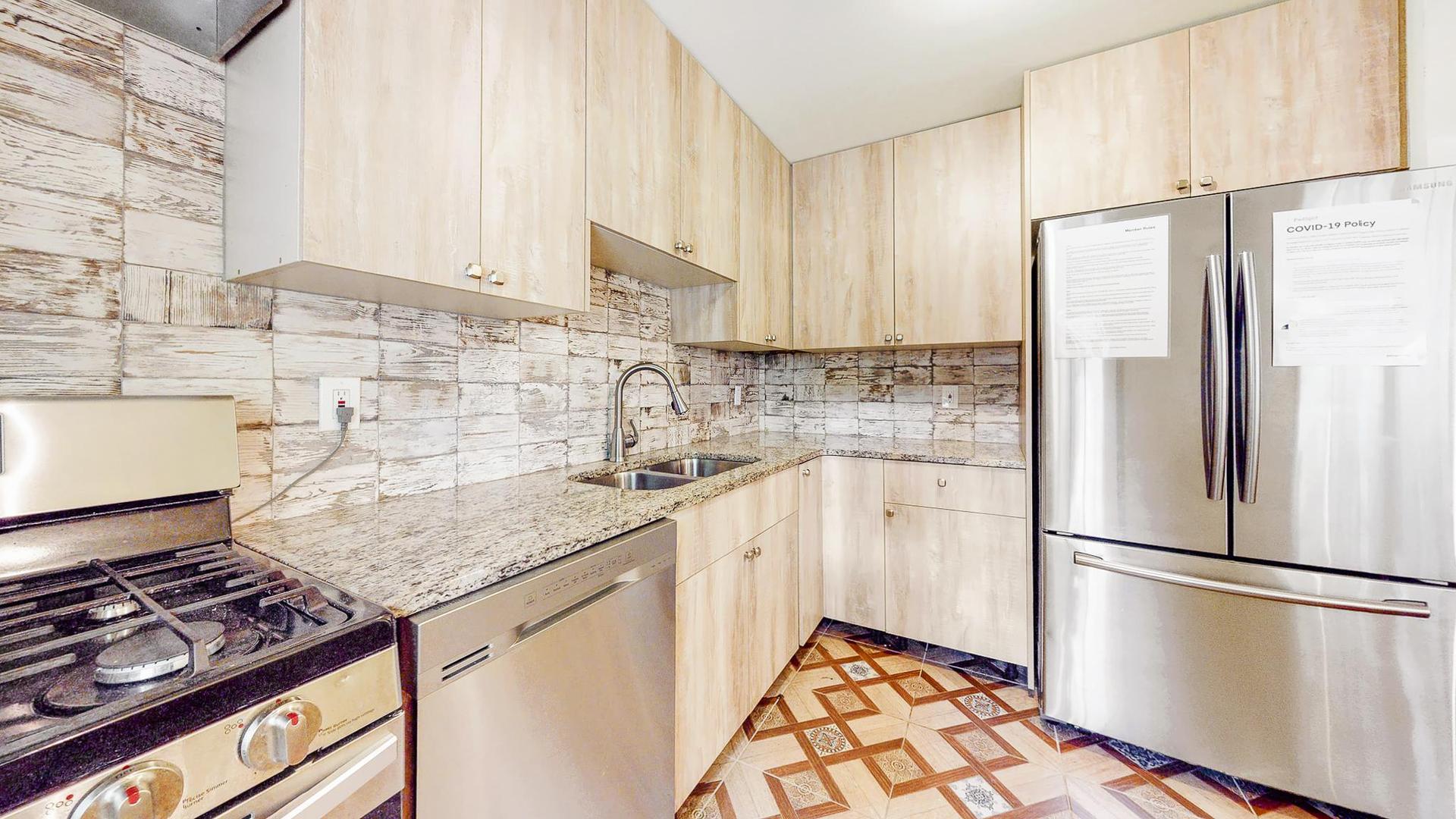 Common spaces including the kitchen