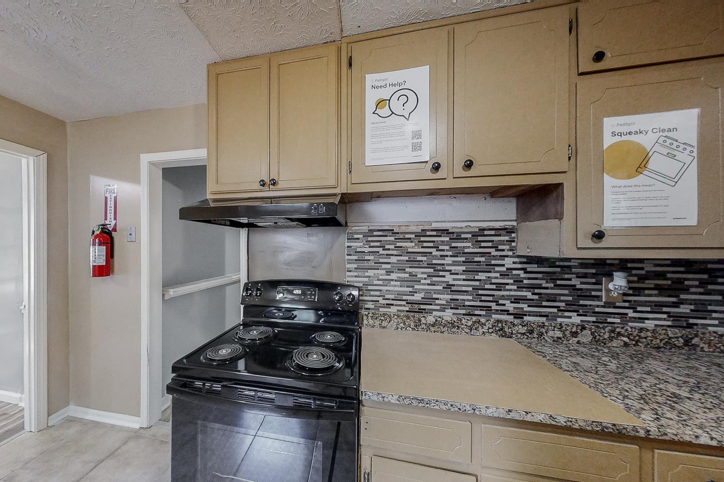 Common spaces including the kitchen