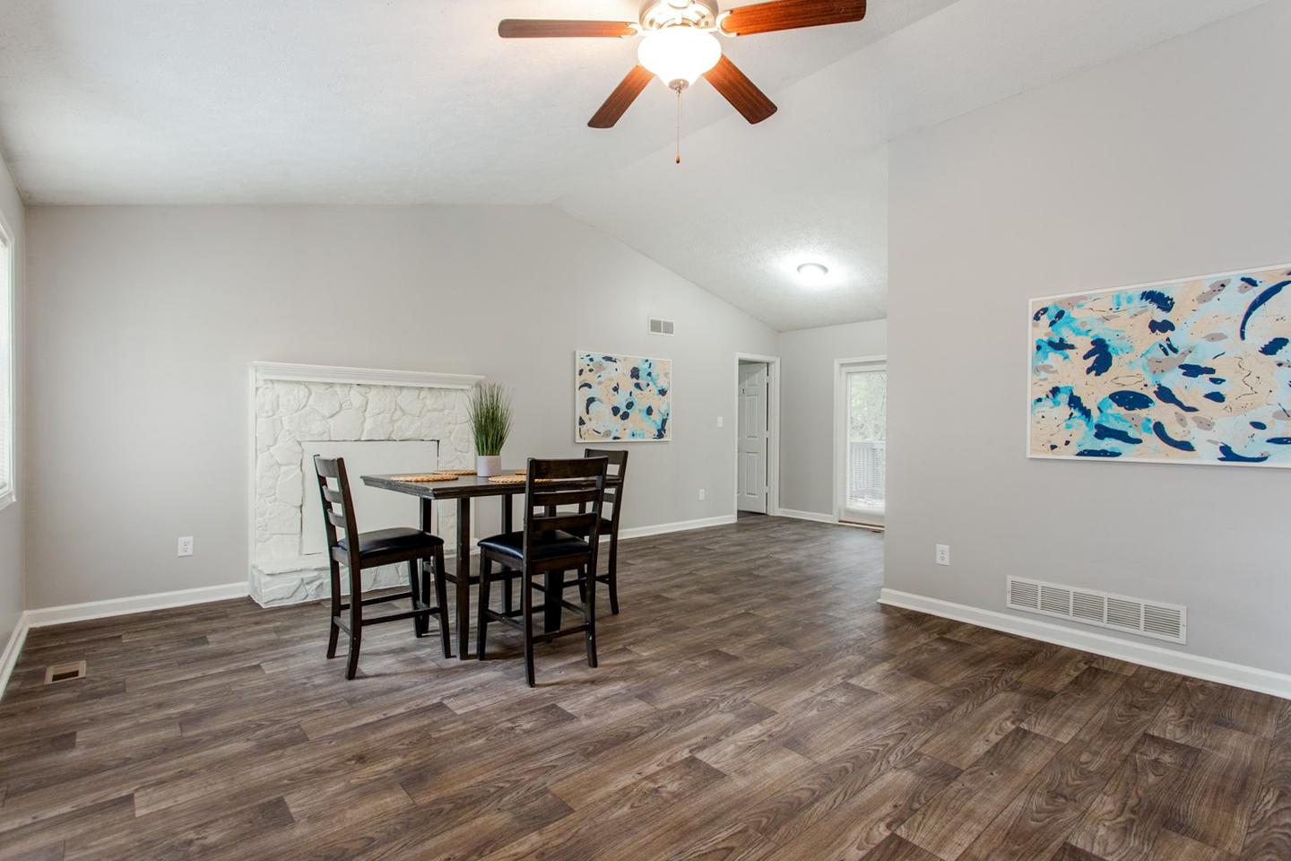 Common spaces including the kitchen