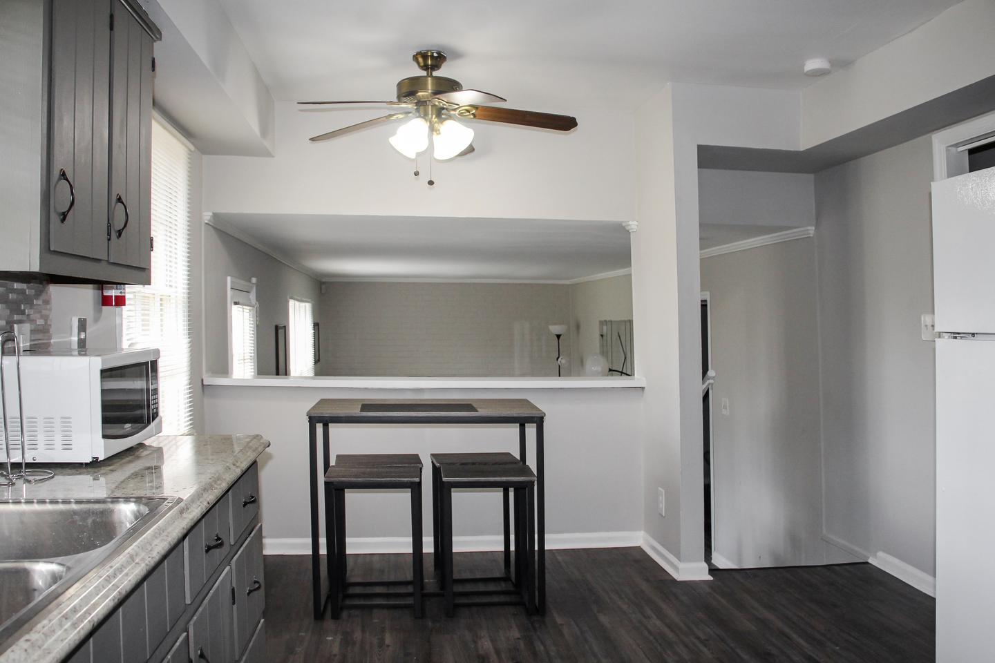 Common spaces including the kitchen