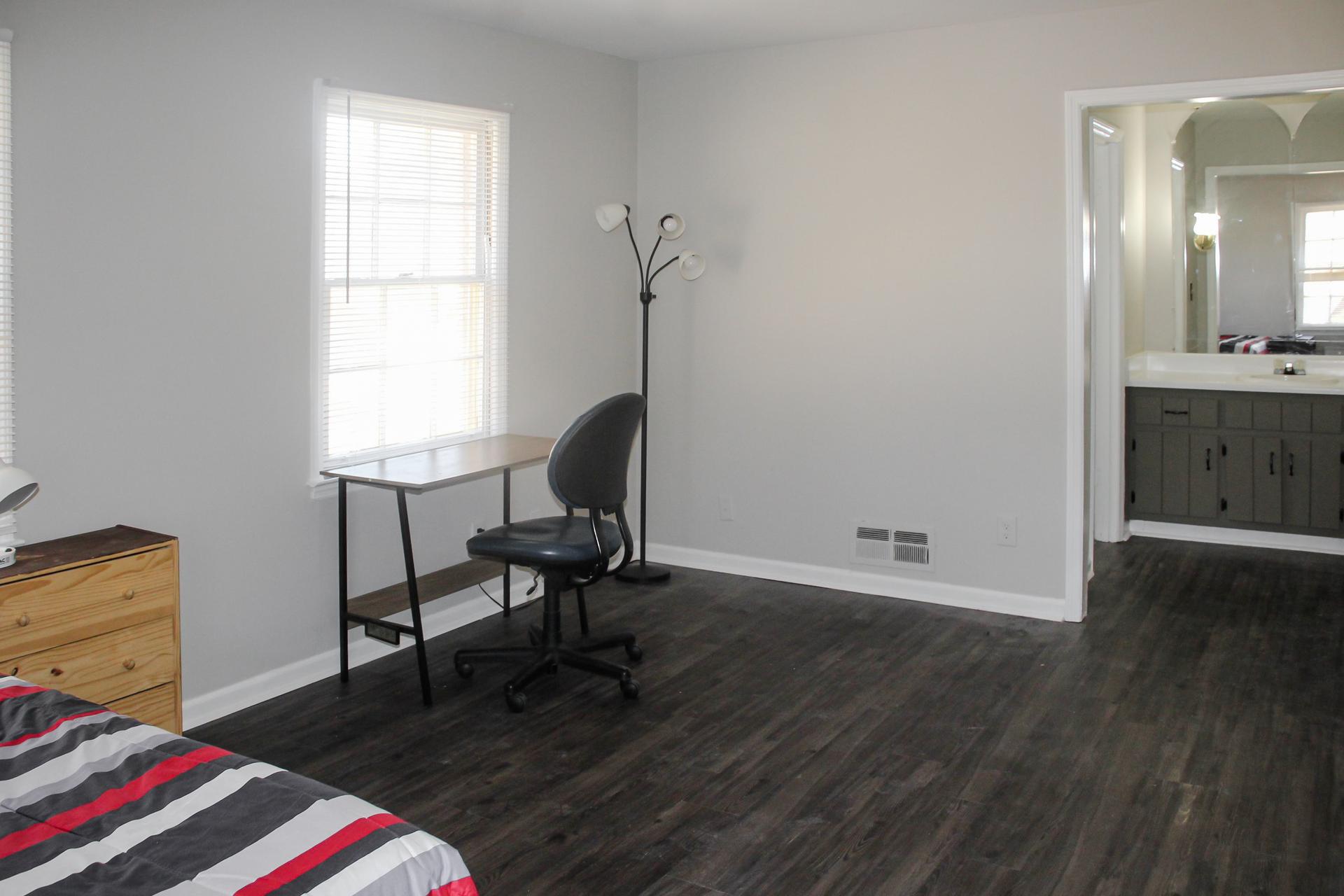 bedroom, detected: window blind, bed