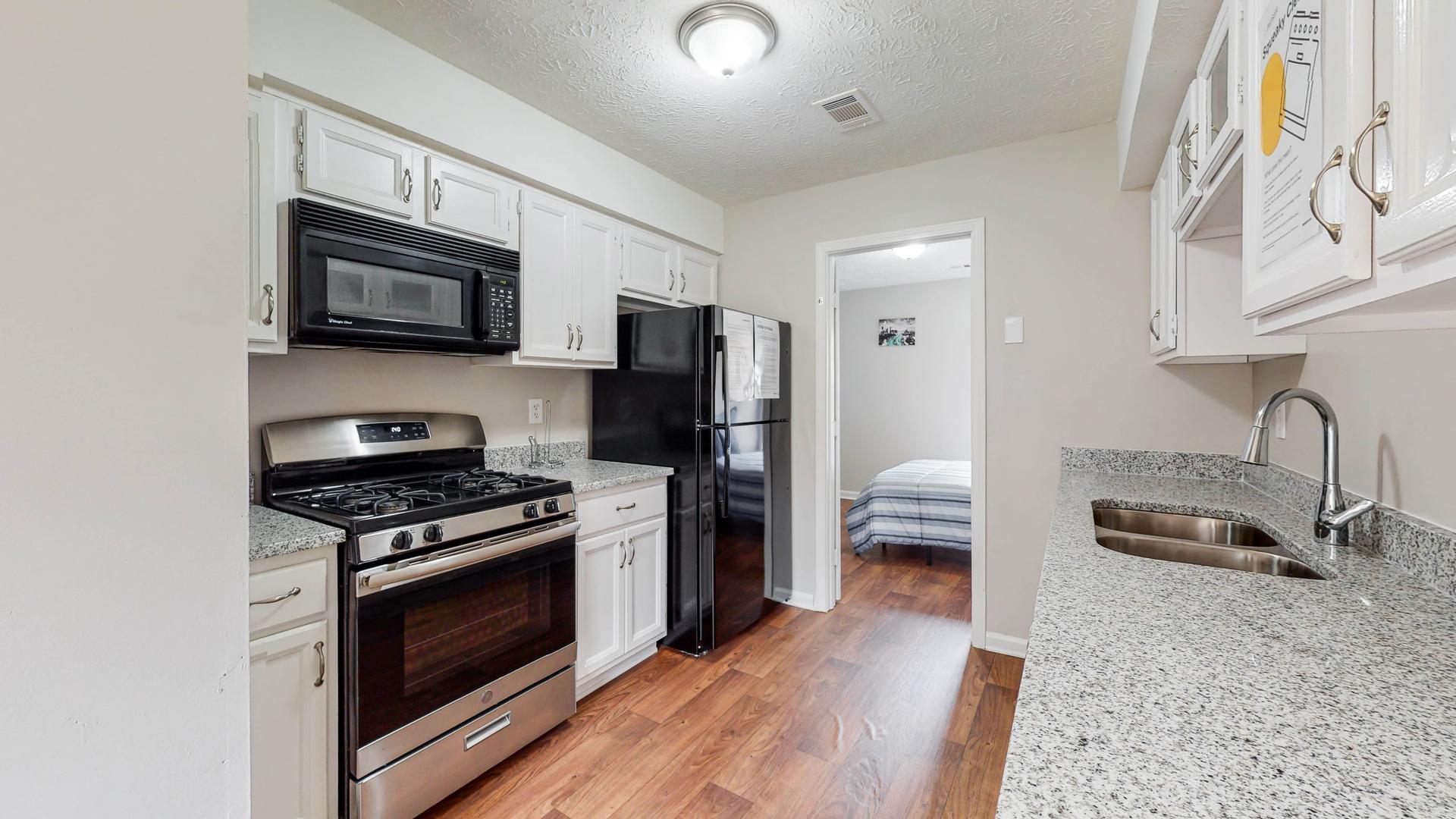 Common spaces including the kitchen