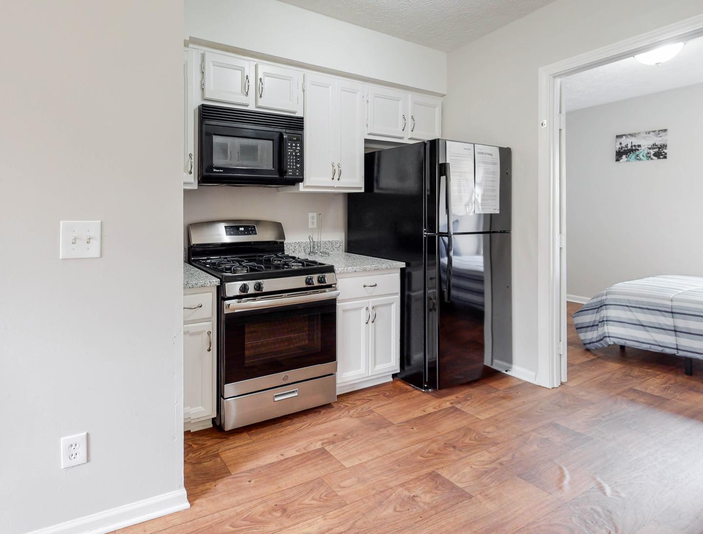 Common spaces including the kitchen