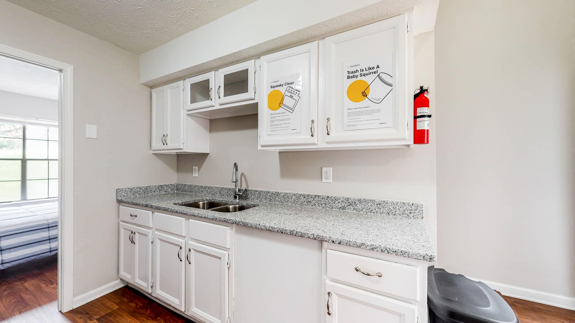 Common spaces including the kitchen