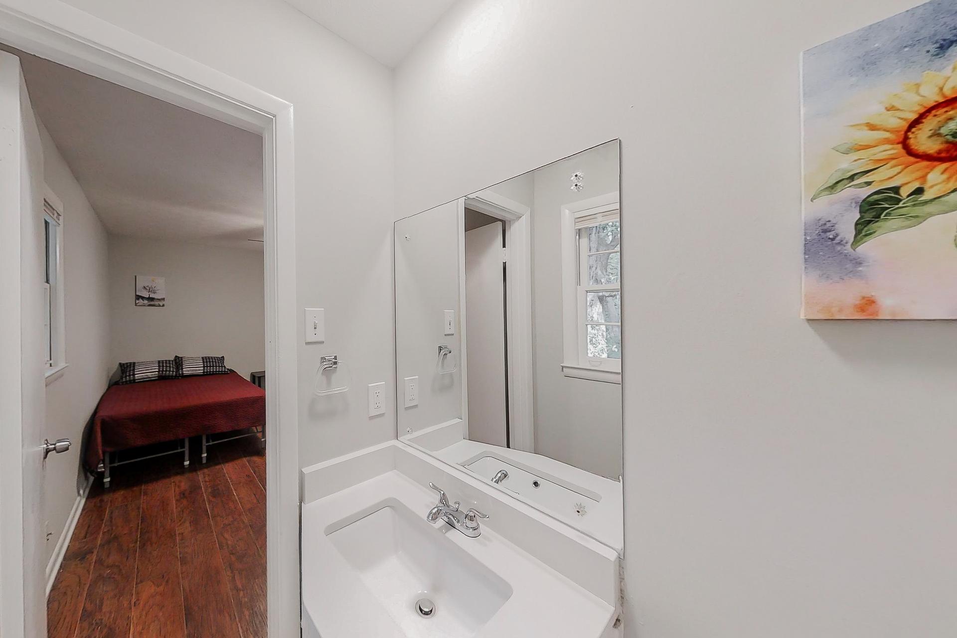 bathroom, detected: bed