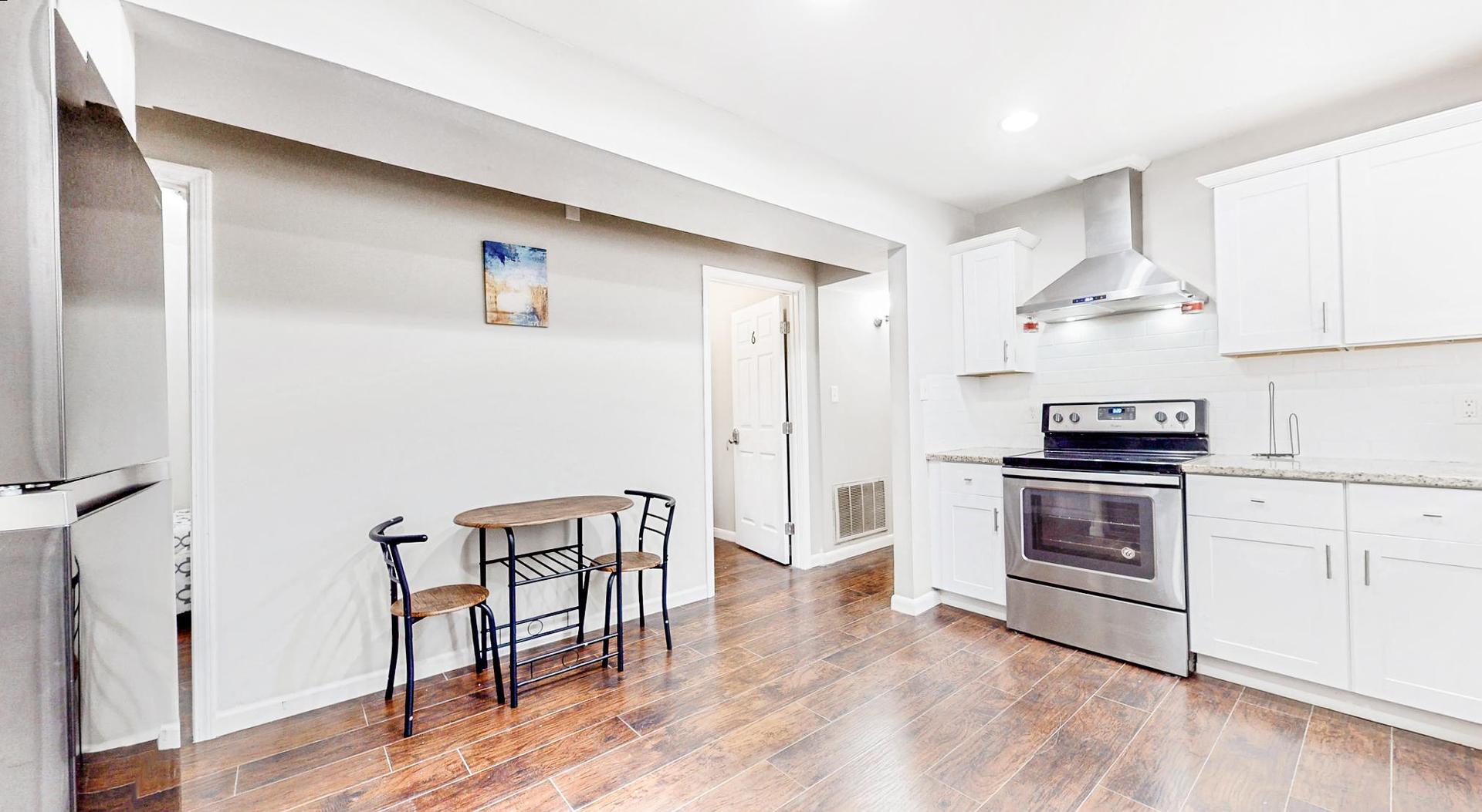 Common spaces including the kitchen