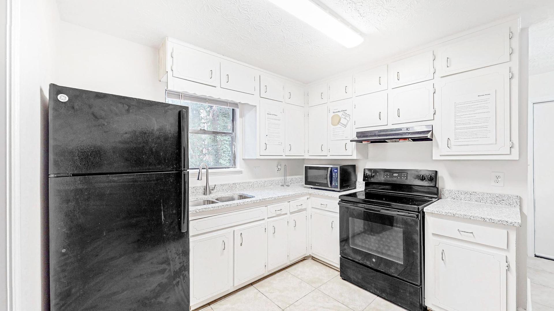 Common spaces including the kitchen