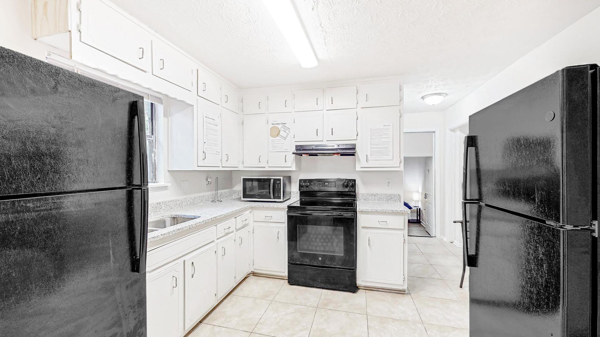 Common spaces including the kitchen
