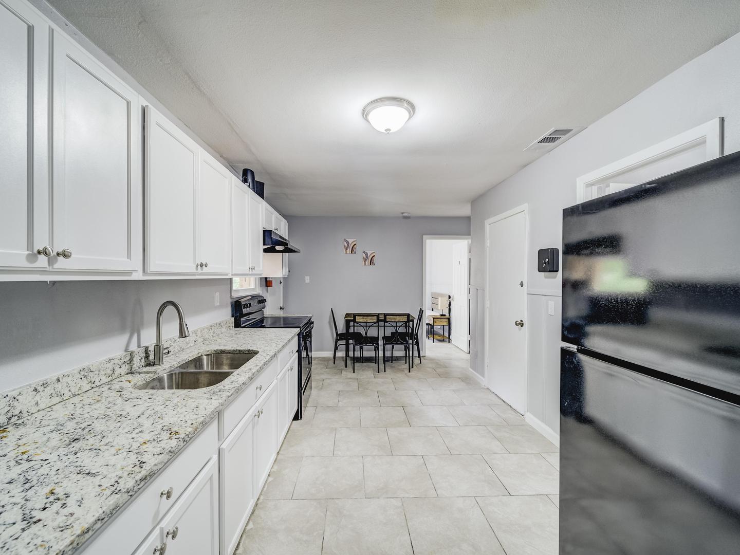 Common spaces including the kitchen