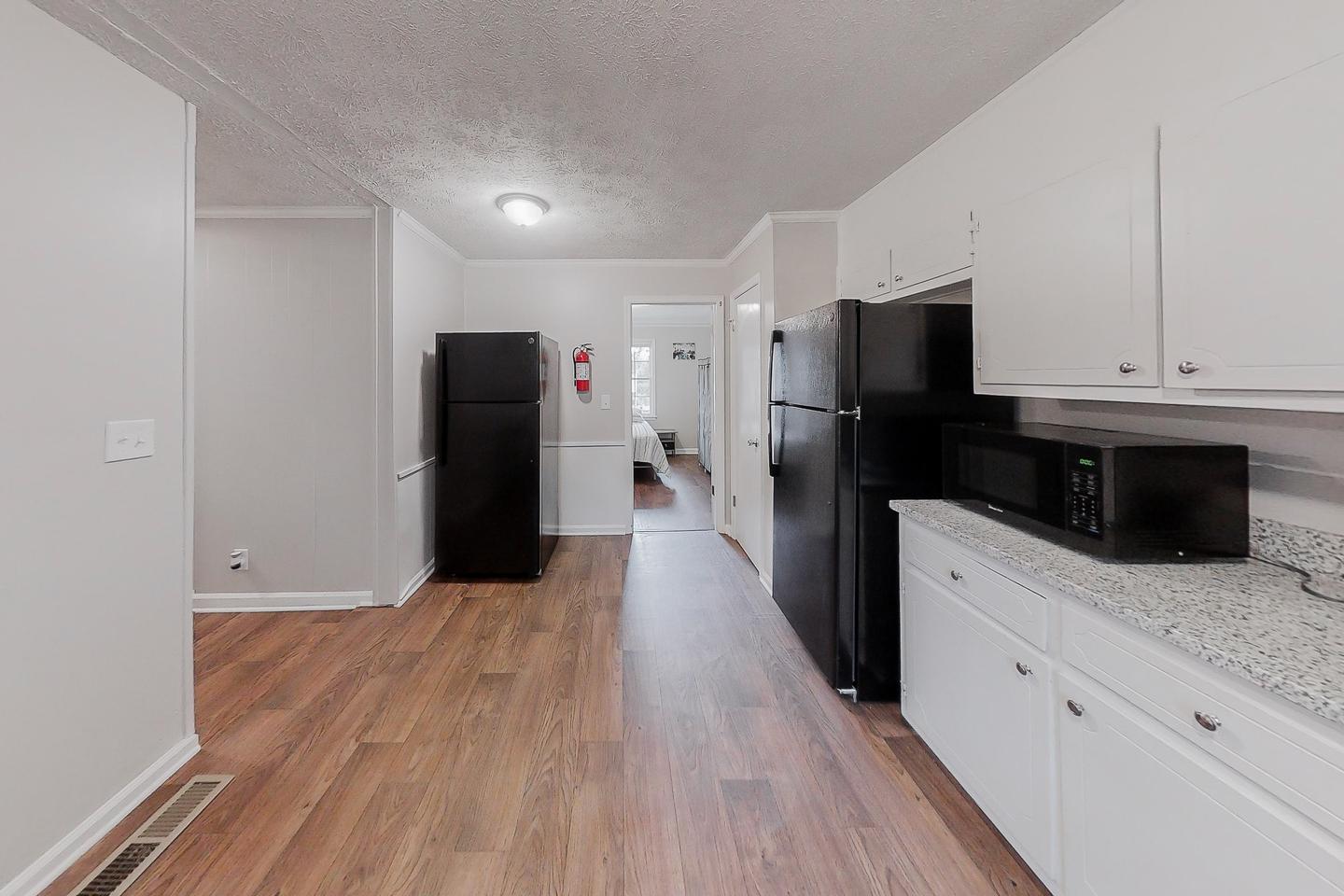 Common spaces including the kitchen