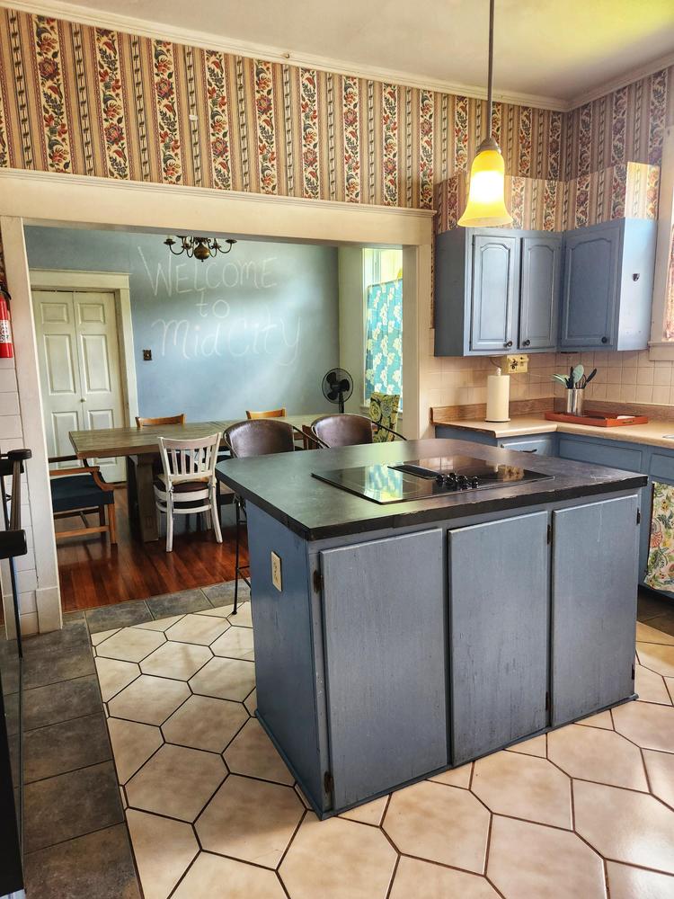 Common spaces including the kitchen
