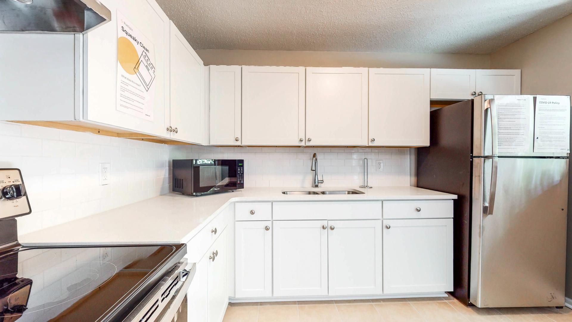 Common spaces including the kitchen