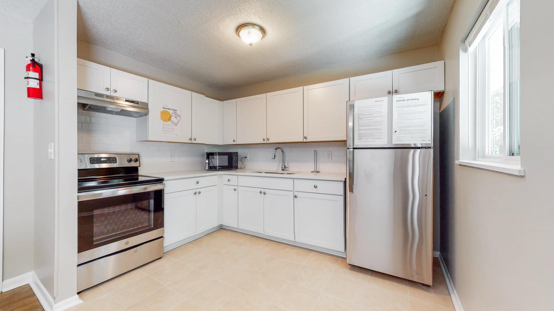 Common spaces including the kitchen