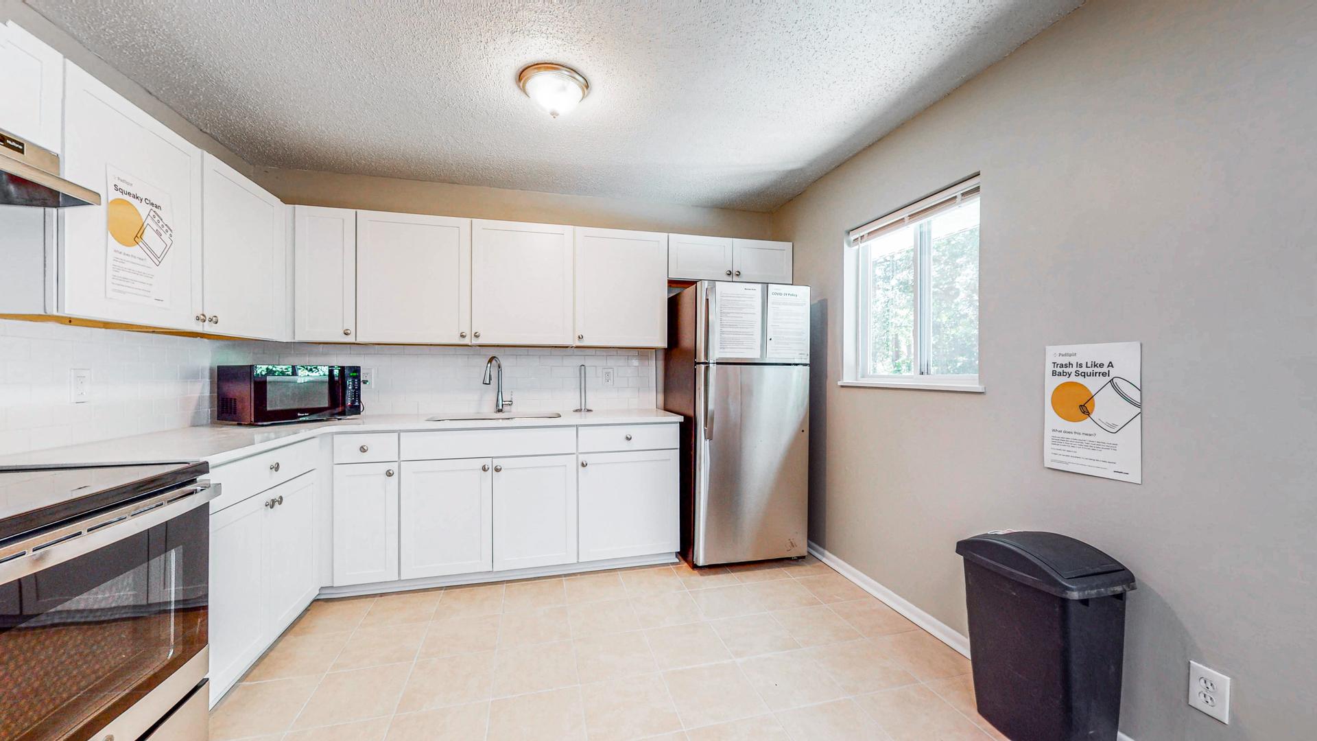 Common spaces including the kitchen