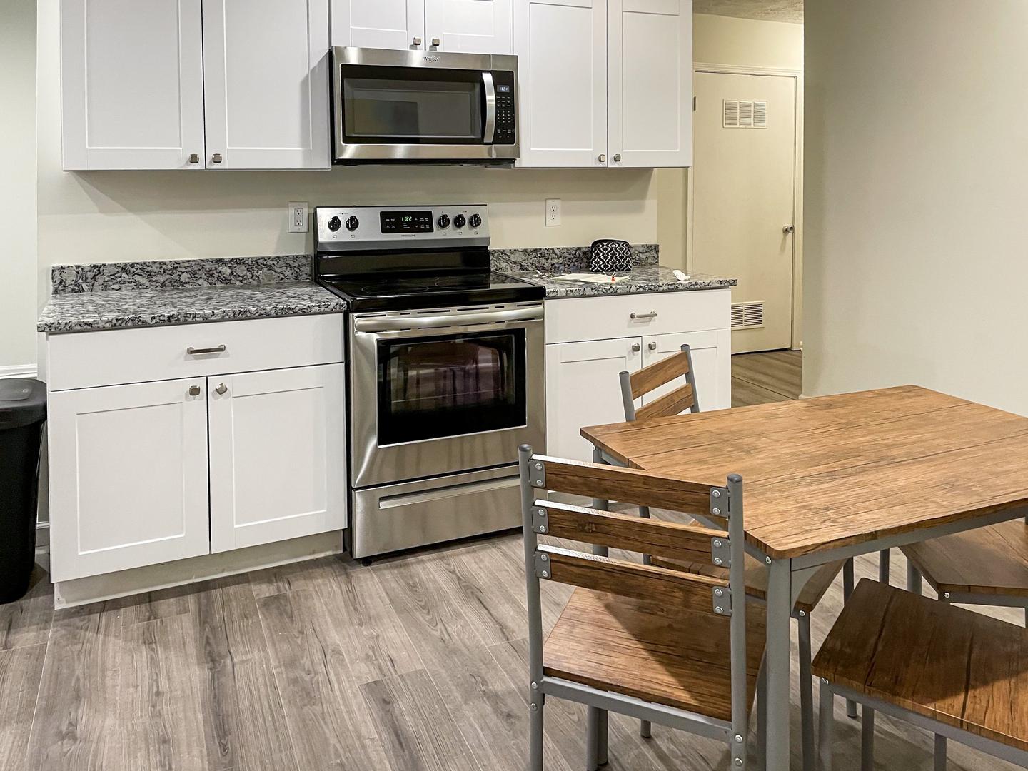 Common spaces including the kitchen