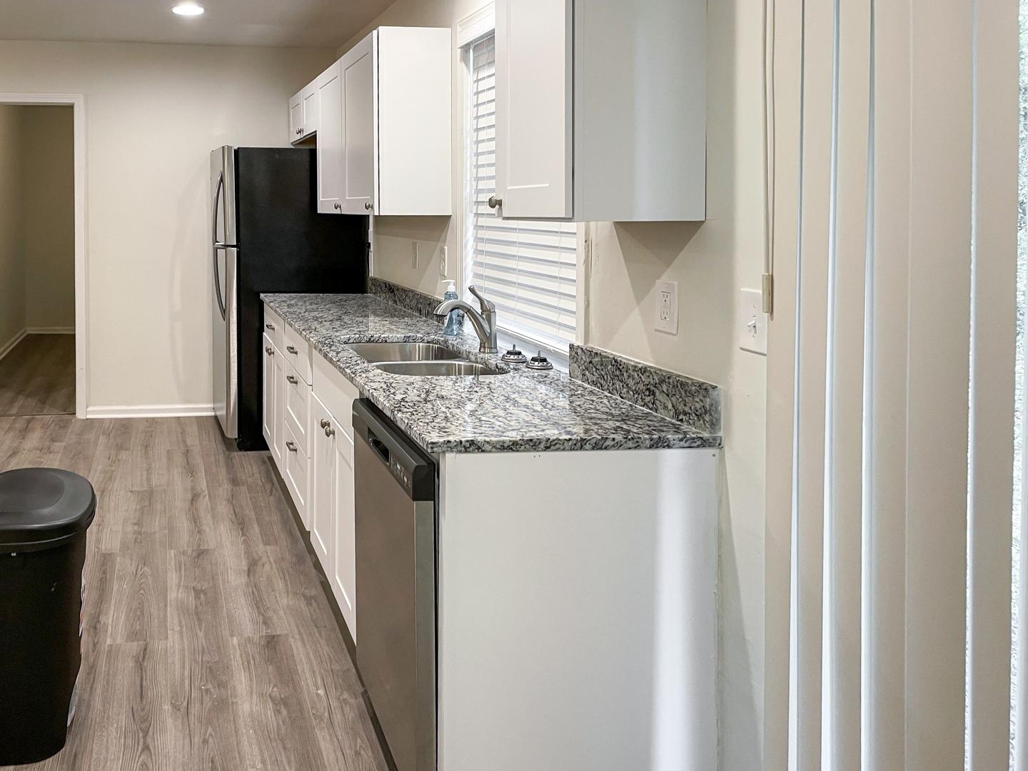 Common spaces including the kitchen