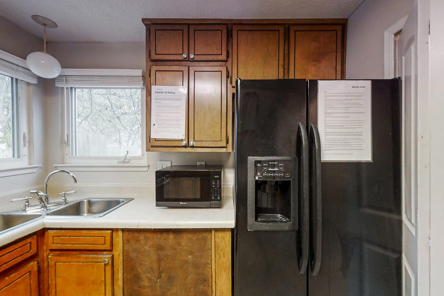 Common spaces including the kitchen