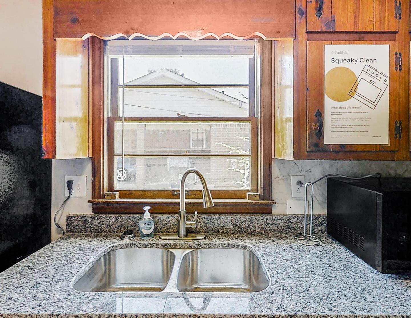 Common spaces including the kitchen
