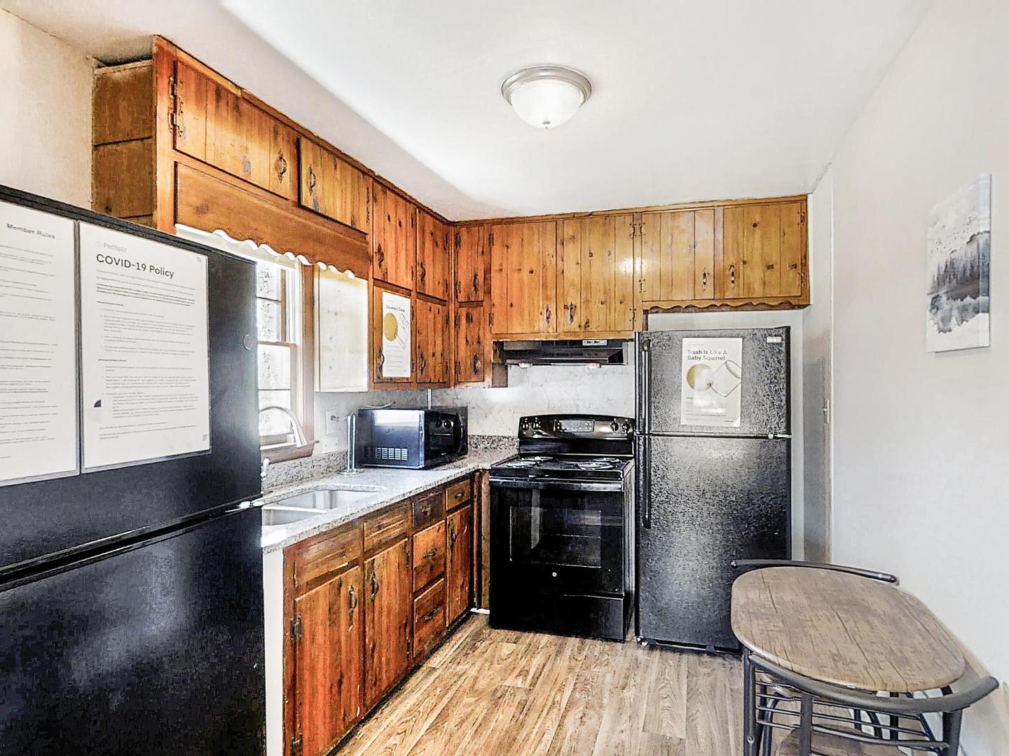Common spaces including the kitchen