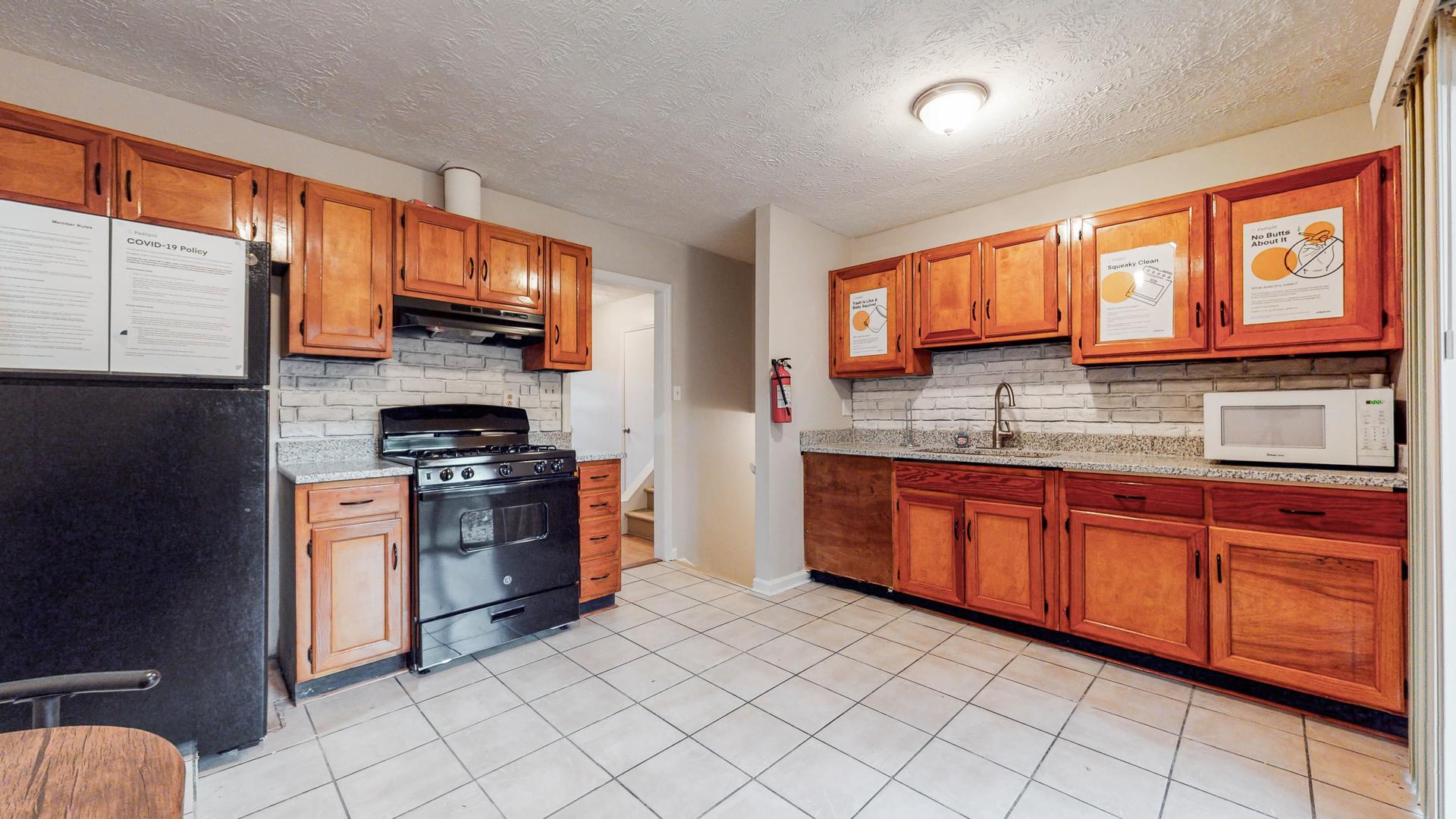 Common spaces including the kitchen