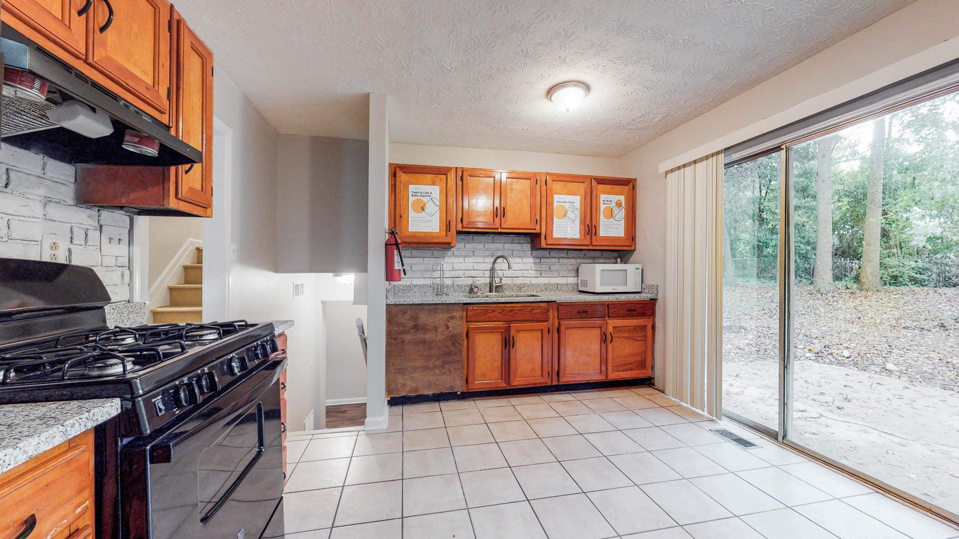 Common spaces including the kitchen