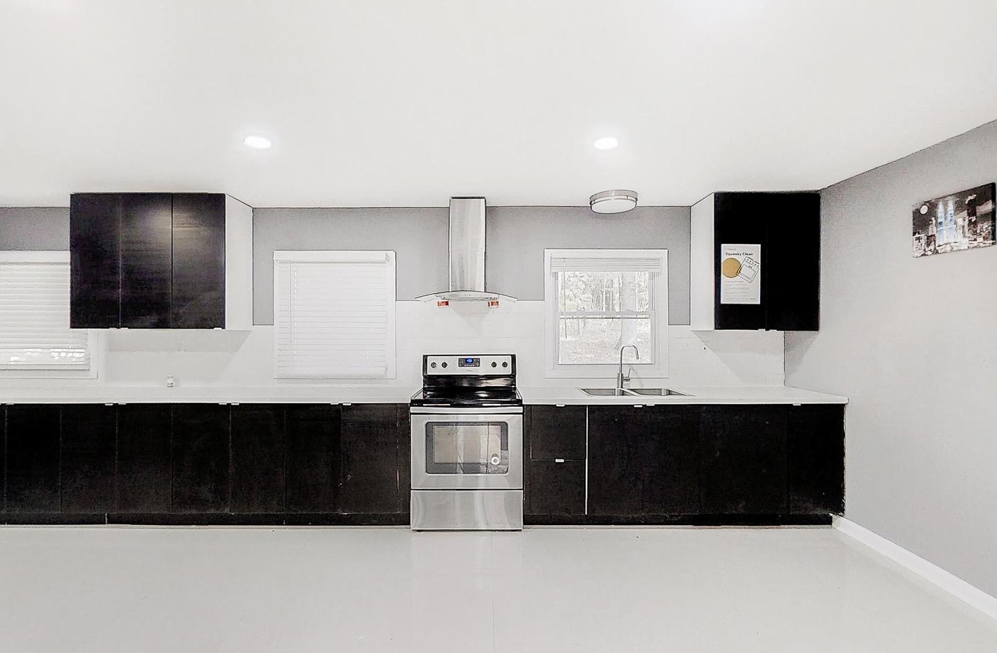 Common spaces including the kitchen