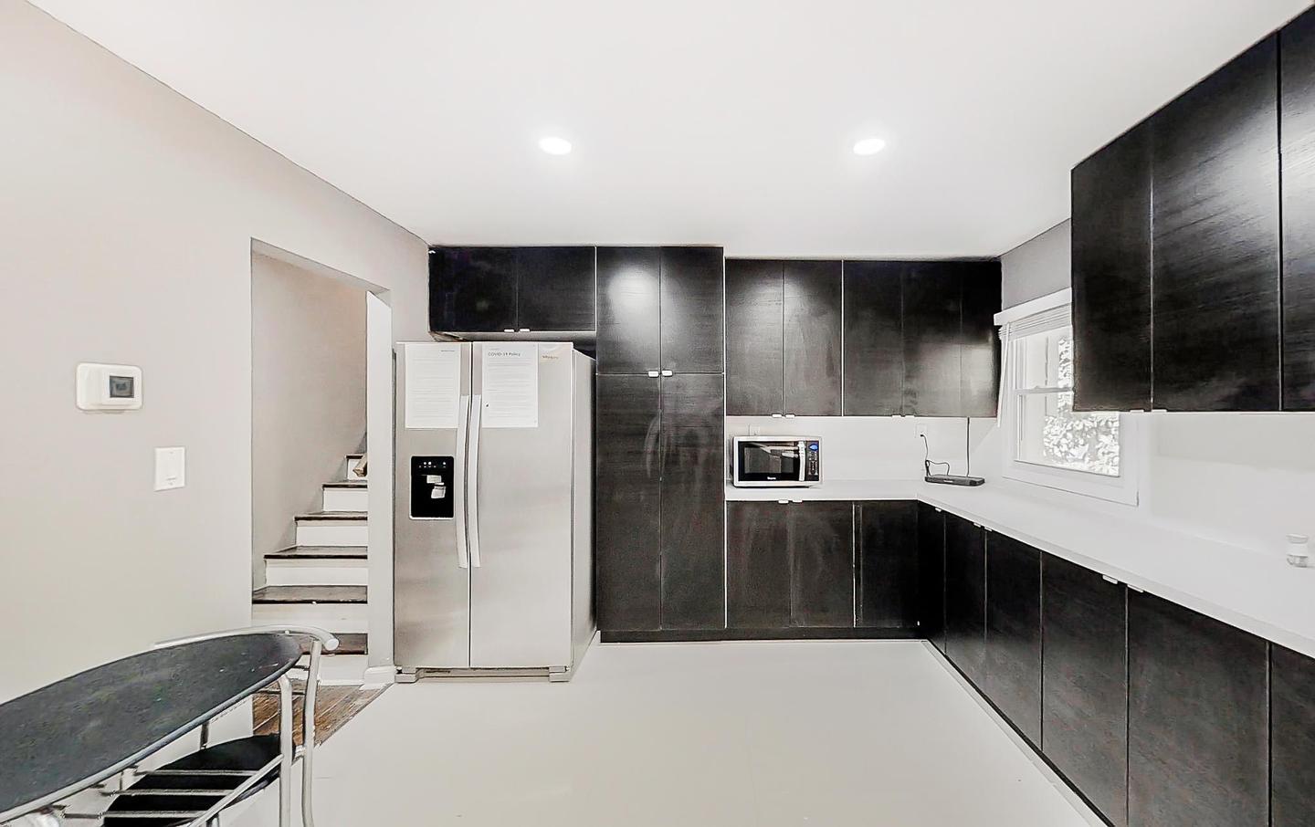 Common spaces including the kitchen