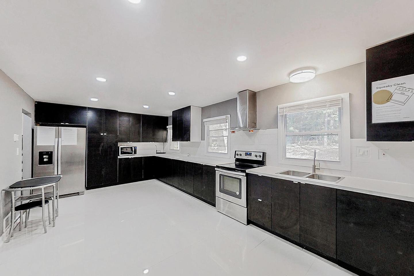 Common spaces including the kitchen
