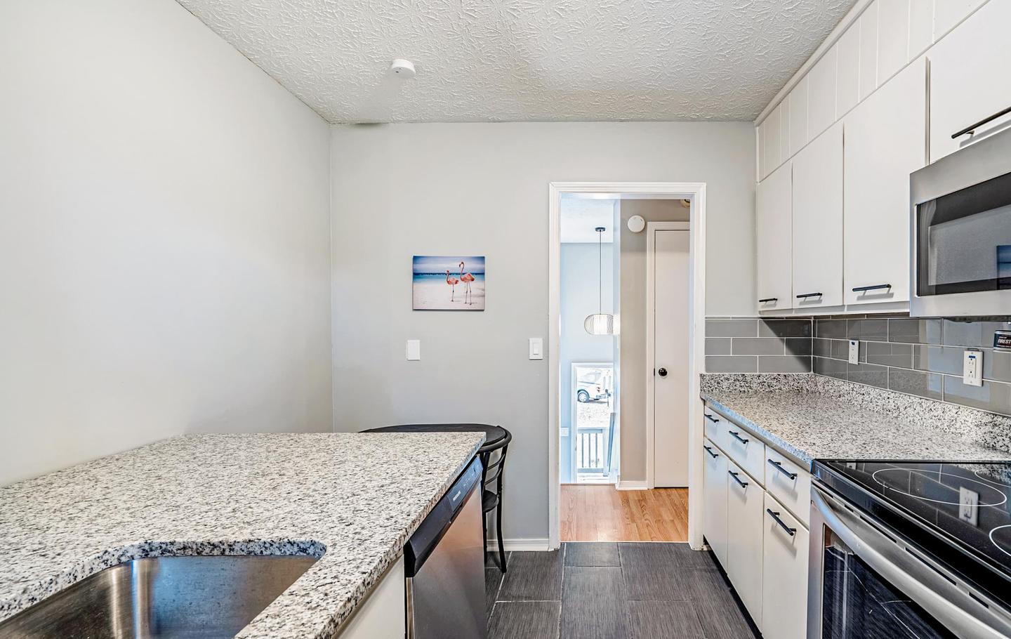 Common spaces including the kitchen