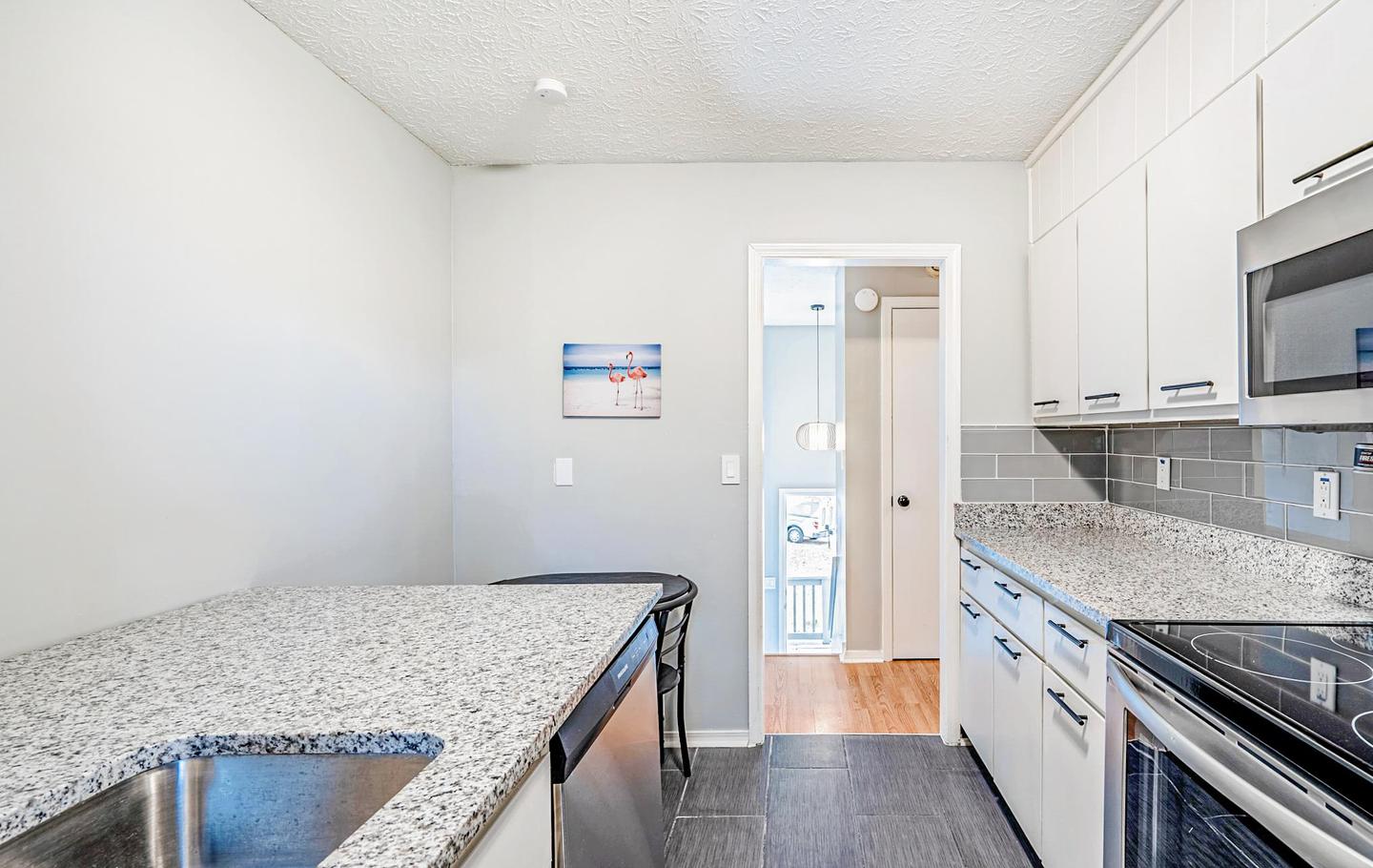 Common spaces including the kitchen