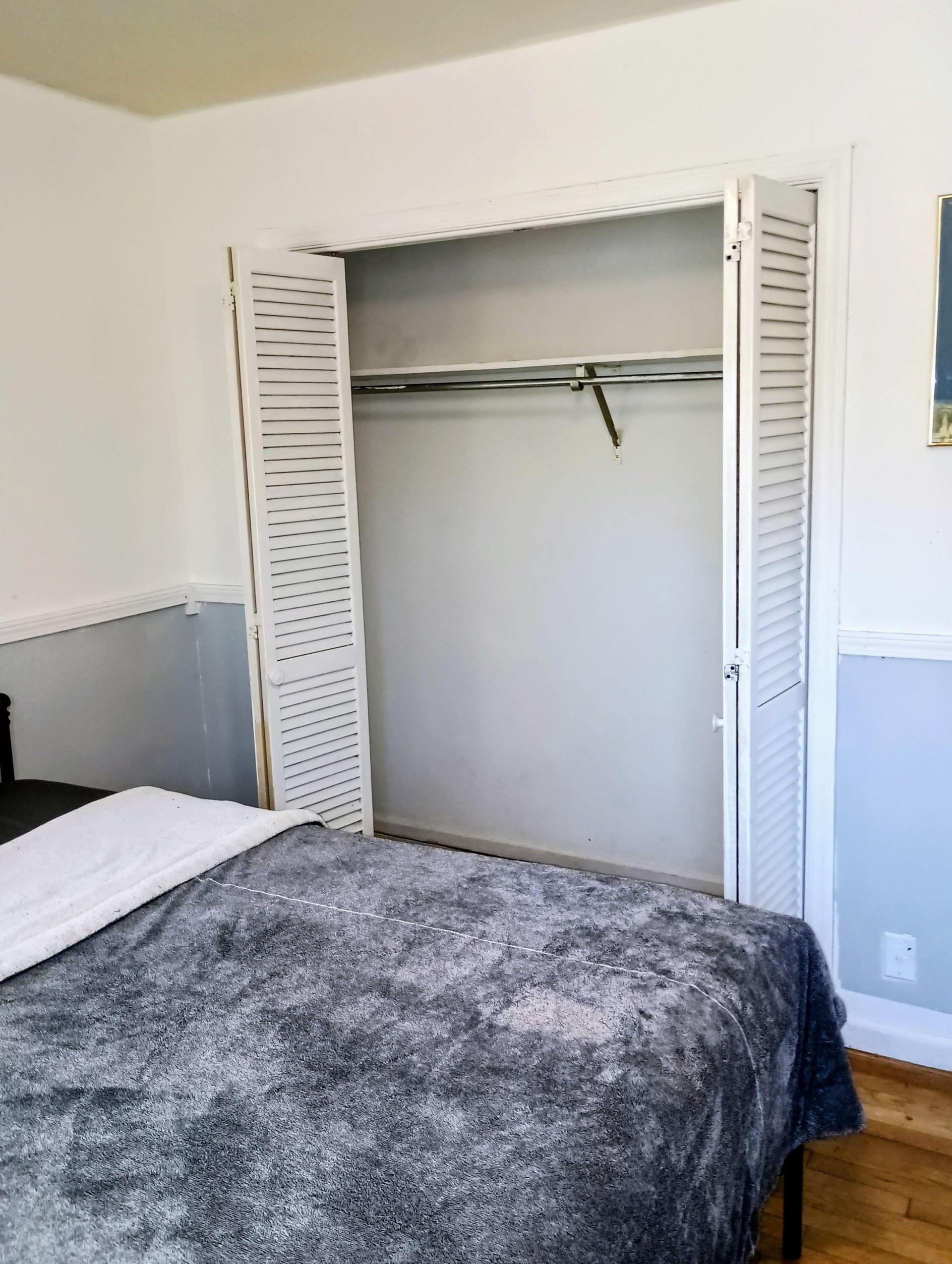 Large reach in closet with shelf storage