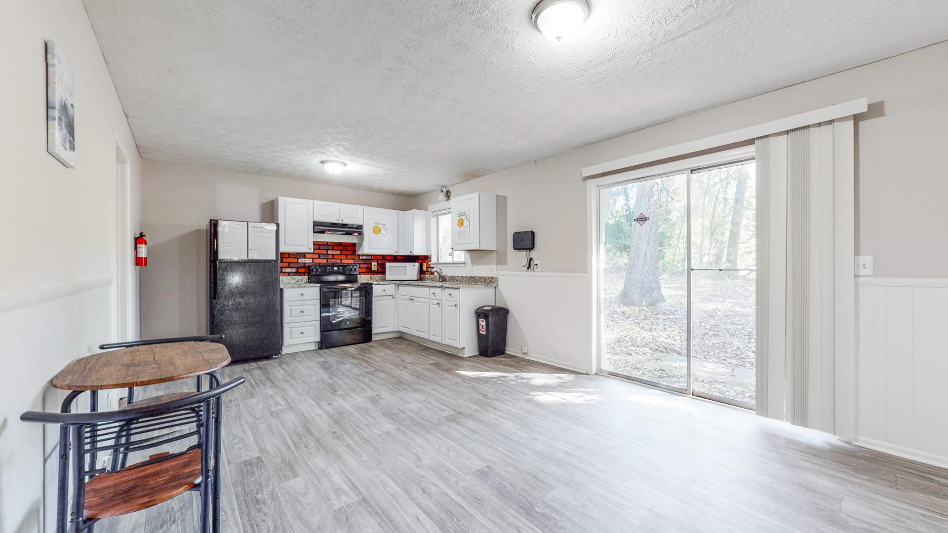 Common spaces including the kitchen