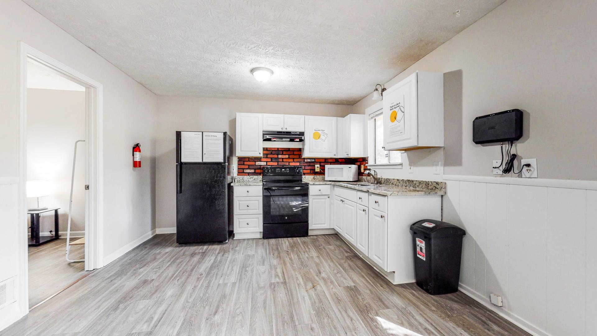 Common spaces including the kitchen