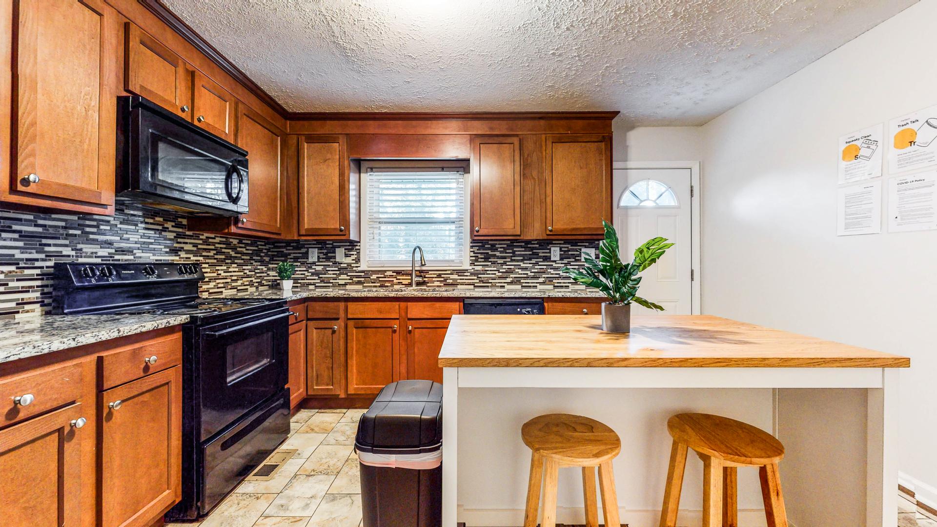 Common spaces including the kitchen