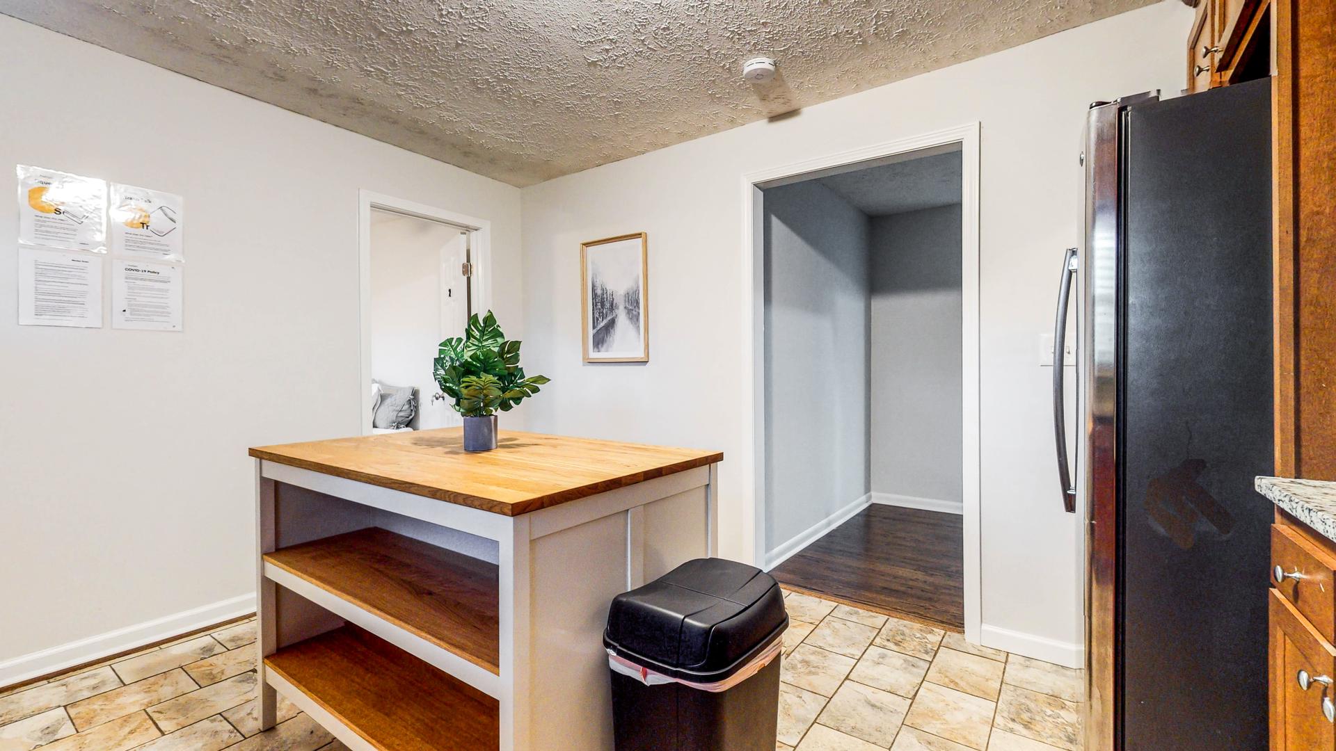 Common spaces including the kitchen